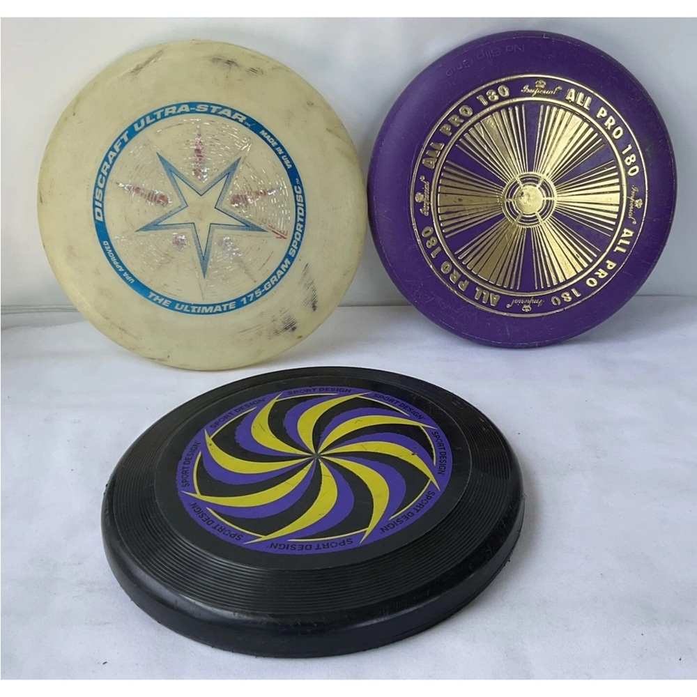 3-Vintage Frisbees Imperial All Pro 180/Discraft Ultra-Star 175/Sports Design